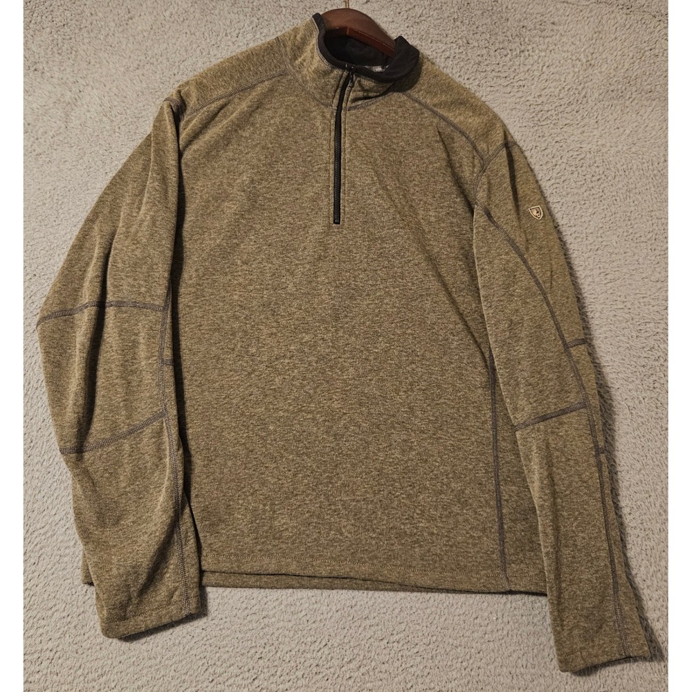 Kuhl Kashmira Mens XL Quarter Zip Fleece Pullover Sweater Brown Heather
